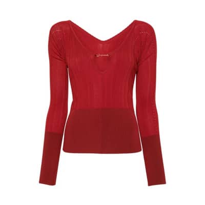 V-neck Knitwear Jacquemus , Red , Dames