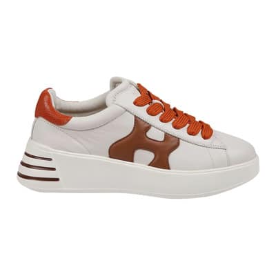 Yoghurt/Oranje/Donkerbruin Rebel H564 Sneakers Hogan , White , Dames