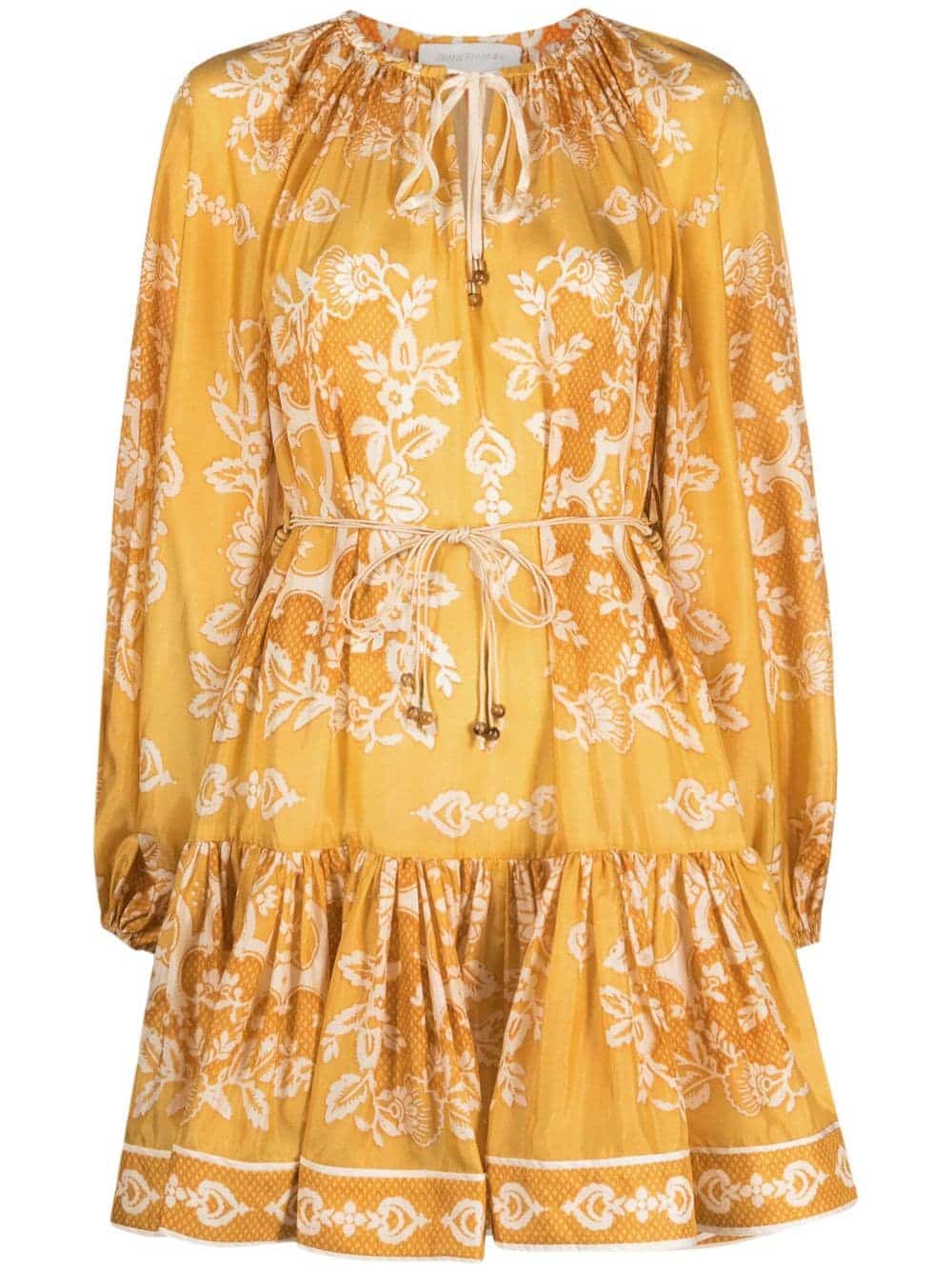 ZIMMERMANN Raie mini-jurk met bloemenprint - Geel