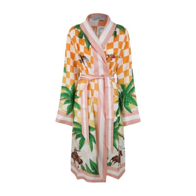 Zijden kimono met tennisclub print Casablanca , Multicolor , Dames