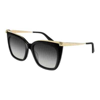 Zwarte acetaat zonnebril met gouden details Cartier , Black , Dames