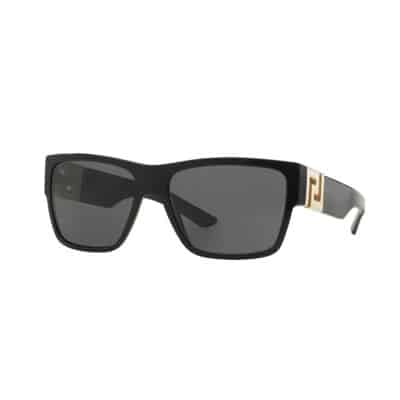 Zwarte montuur zonnebril Versace , Black , Unisex
