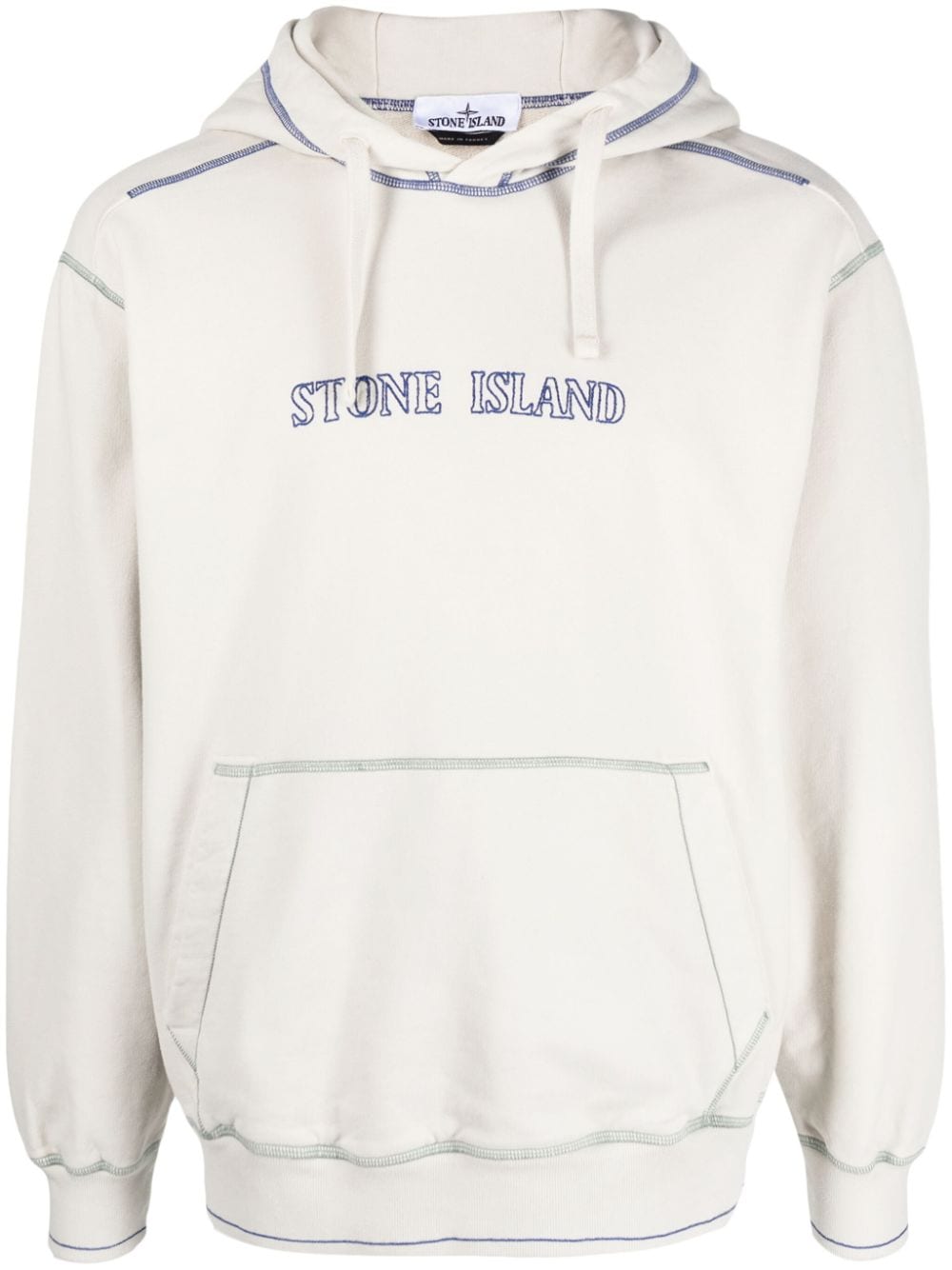 Stone Island Hoodie met geborduurd logo - Beige